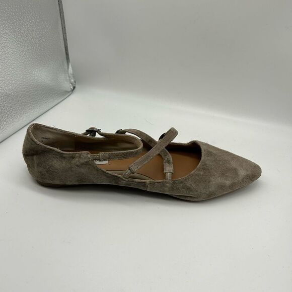 Steve Madden Edggy Flat in Taupe Suede Leather Size 7 - Picture 7 of 10